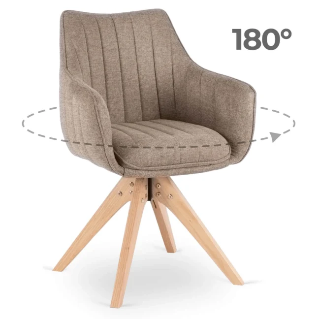 LEMON forgó étkezőszék, bézs natúr lábakkal