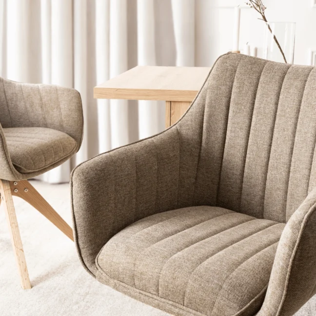 LEMON forgó étkezőszék, bézs natúr lábakkal