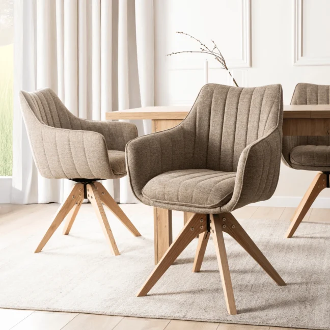 LEMON forgó étkezőszék, bézs natúr lábakkal