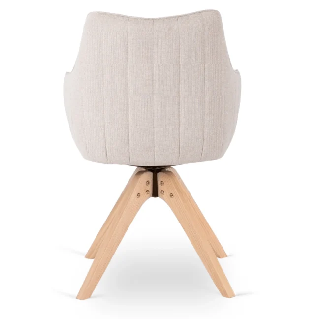 LEMON forgó étkezőszék, krémszínű natúr lábakkal