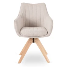 LEMON forgó étkezőszék, krémszínű natúr lábakkal