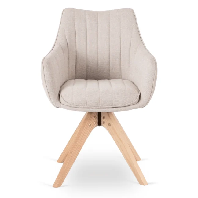 LEMON forgó étkezőszék, krémszínű natúr lábakkal