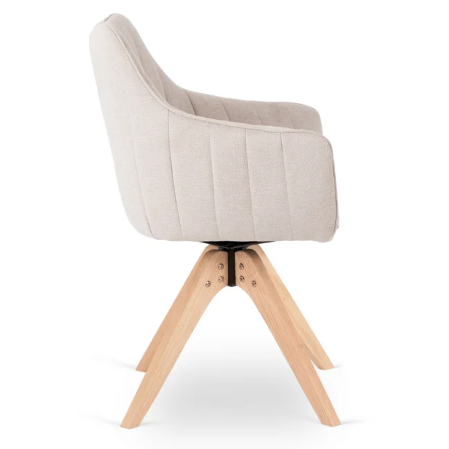 LEMON forgó étkezőszék, krémszínű natúr lábakkal