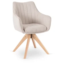 LEMON forgó étkezőszék, krémszínű natúr lábakkal