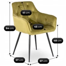 Elegáns bársony étkezőszék MODESTO, pisztácia színben