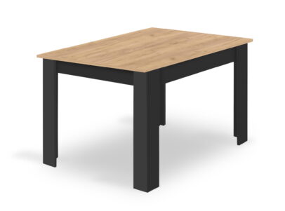 Étkezőasztal szett: NP 120×80 cm craft tölgy/fekete + 4 db DORA szék sötétkék/fekete láb