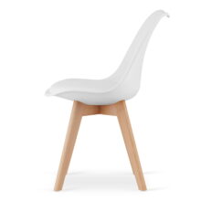 Étkezőasztal szett: Tessa 120×60 cm tölgy/fehér + 4 db OSLO szék fehér/natúr láb