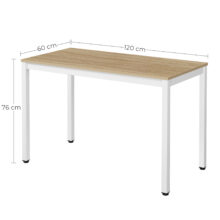 Szett: Étkezőasztal TESSA 120×60 tölgy/fehér + 4 db OSAKA szék, fehér/natúr lábak