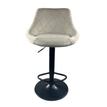 Bárasztal szett: Kast forgószék ivory bézs (2db) + fekete állítható magasságú kerek bárasztal