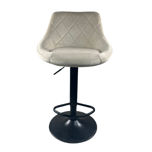 Bárasztal szett: Kast forgószék ivory bézs (2db) + fekete állítható magasságú kerek bárasztal