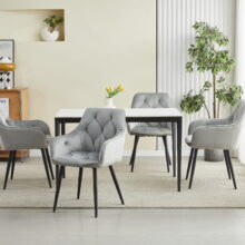 Elegáns bársony étkezőszék JORK, világosszürke