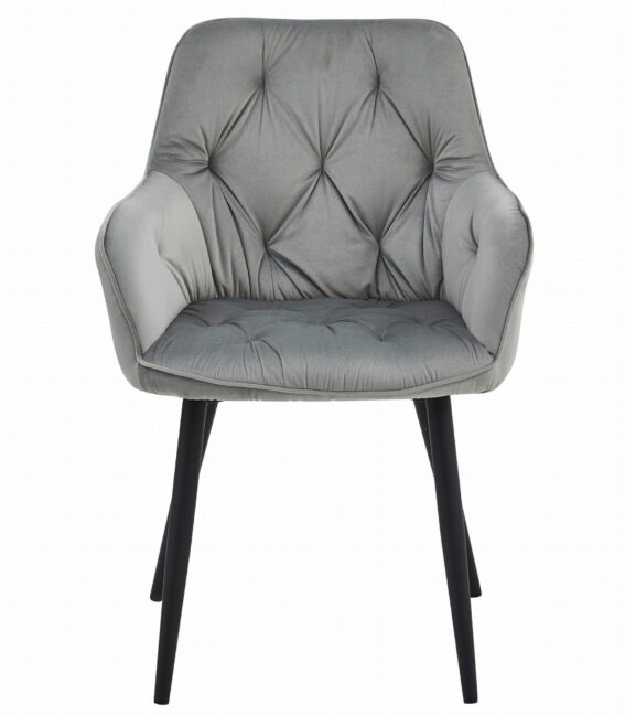 Elegáns bársony étkezőszék JORK, világosszürke