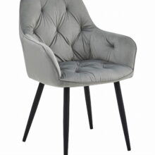 Elegáns bársony étkezőszék JORK, világosszürke