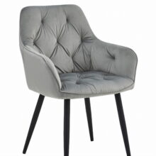 Elegáns bársony étkezőszék JORK, világosszürke