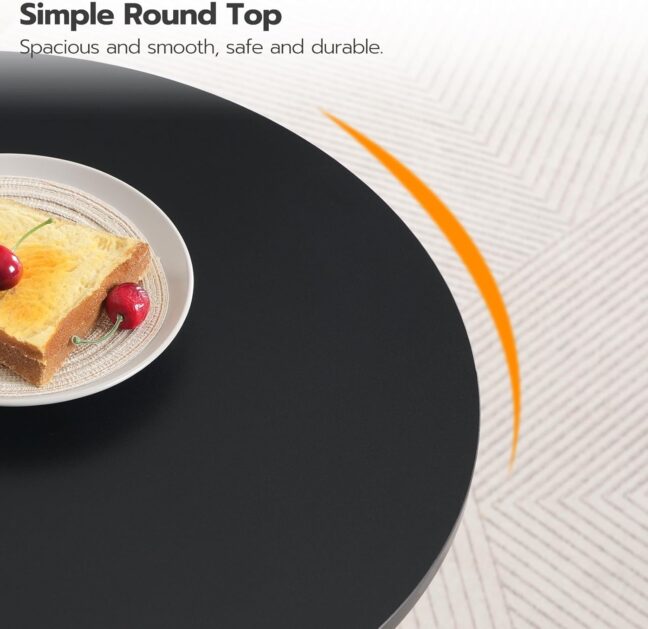 Bárasztal szett: Kast forgószék fekete/arany + fekete kerek bárasztal