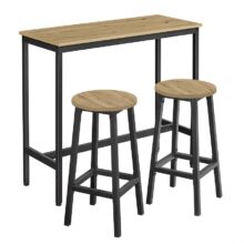 Ipari bárasztal szett 2 db bárszékkel, artisan tölgy (LBT219B88)