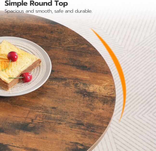 Rusztikus bárasztal szett: kerek bárasztal 2 db ipari stílusú kerek bárszékkel