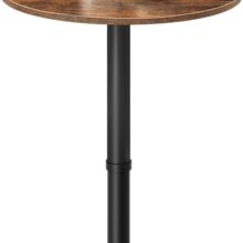 Rusztikus bárasztal szett: kerek bárasztal 2 db ipari stílusú kerek bárszékkel