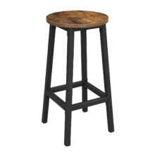 Rusztikus bárasztal szett: kerek bárasztal 2 db ipari stílusú kerek bárszékkel