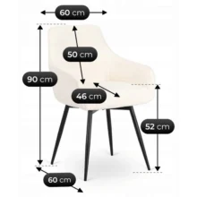 Kárpitozott étkezőszék LARISA, krémszínű