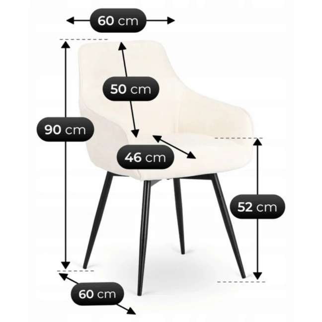 Kárpitozott étkezőszék LARISA, krémszínű