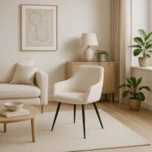 Kárpitozott étkezőszék LARISA, krémszínű