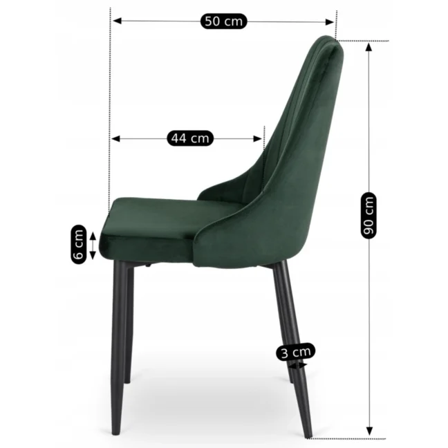 Étkezőszék BARI zöld bársony