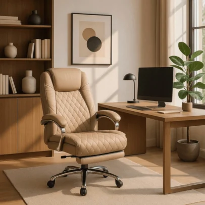 GIORGIO irodai masszázsfotel, bézs műbőr