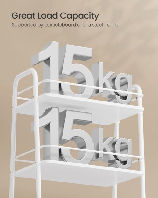 VASAGLE LILEA gurulós tárolókocsi textil kosárral