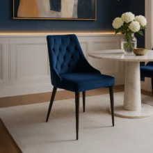 Kárpitozott étkezőszék Cork, sötétkék