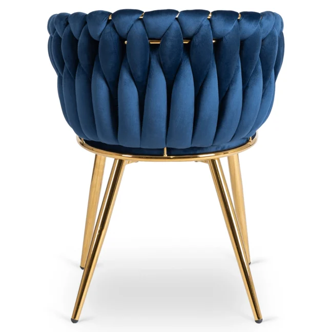 Glamour étkezőszék CAPI sötétkék bársony/arany lábak