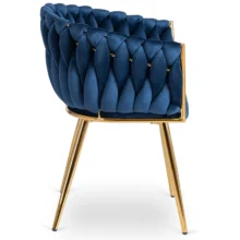Glamour étkezőszék CAPI sötétkék bársony/arany lábak