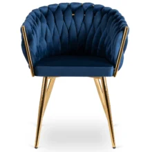 Glamour étkezőszék CAPI sötétkék bársony/arany lábak