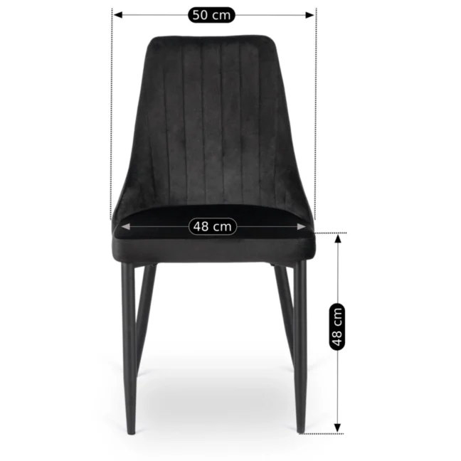 Étkezőszék BARI fekete bársony