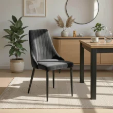 Étkezőszék BARI fekete bársony