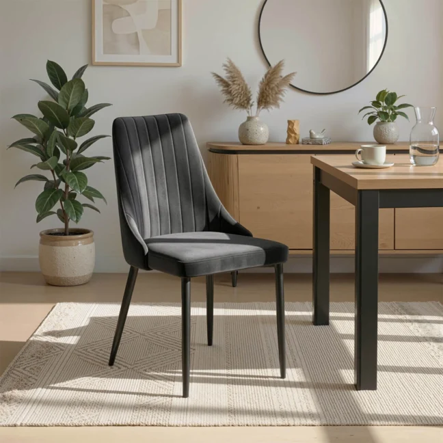 Étkezőszék BARI fekete bársony