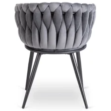 Glamour étkezőszék ELENA szürke bársony/fekete lábak