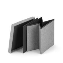 Összecsukható puff L – 38x38x38cm szürke