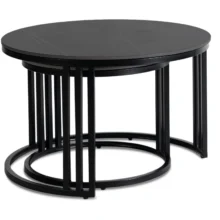 JERRY dohányzóasztal szett, fekete márvány/fekete