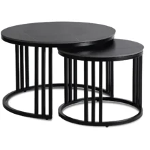 JERRY dohányzóasztal szett, fekete márvány/fekete