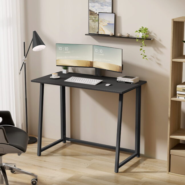 Összecsukható íróasztal MAX 1.0 – fekete / fekete láb