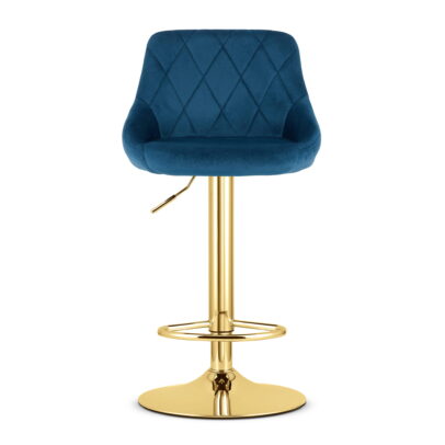 Bárszék KAST – sötétkék bársony / arany alap