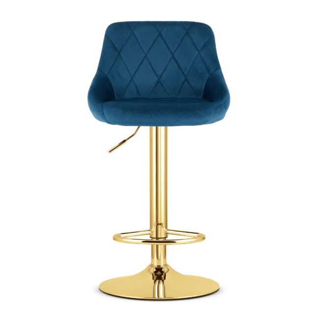Bárszék KAST – sötétkék bársony / arany alap