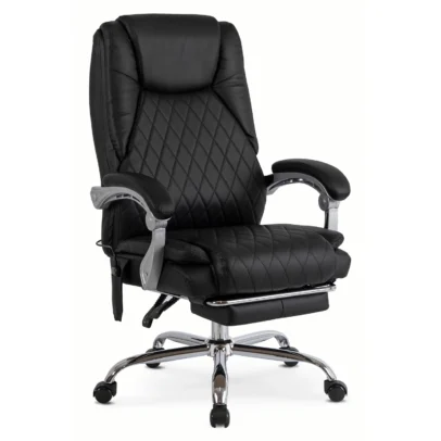 GIORGIO irodai masszázsfotel, fekete műbőr
