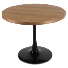 Kerek étkezőasztal LINO, 100 cm arany tölgy/fekete