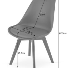 Étkezőszék Oslo/Mark, fehér/fekete lábakkal