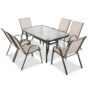 Kerti acél étkezőgarnitúra szett BISTRO - bézs/fekete vázzal