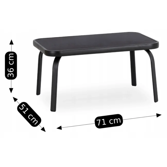 MINNESOTA kerti bútor szett, fekete