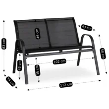 MINNESOTA kerti bútor szett, fekete