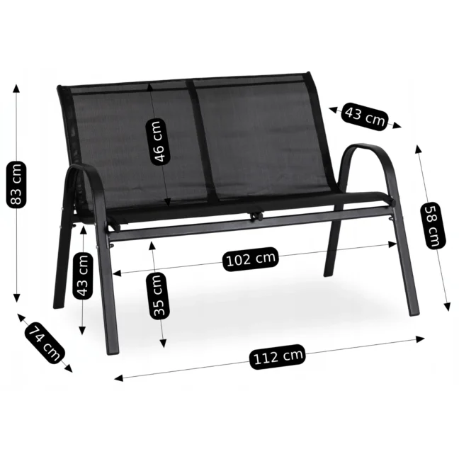 MINNESOTA kerti bútor szett, fekete